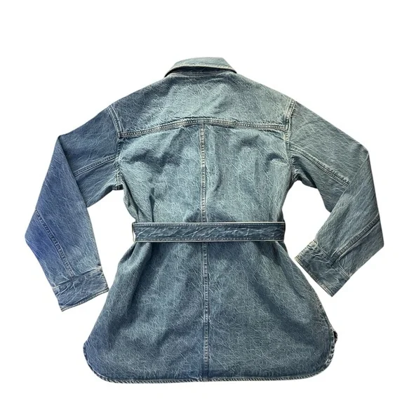 Marea By Liz Joy DENIM UTILITY JACKET - VINTAGE WASH SZ M - Picture 9 of 12